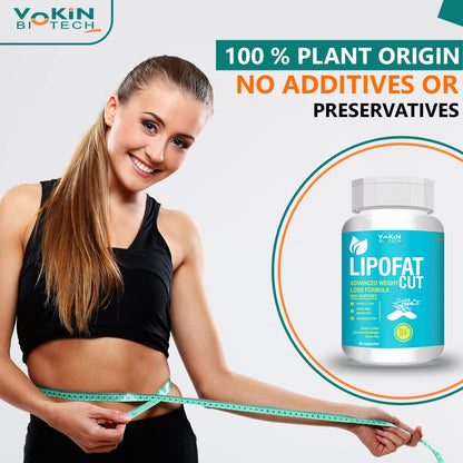 Vokin Biotech Lipofat Cut Advanced Weight Loss Formula Support Weight Loss & BMI Reduction (60 capsules)