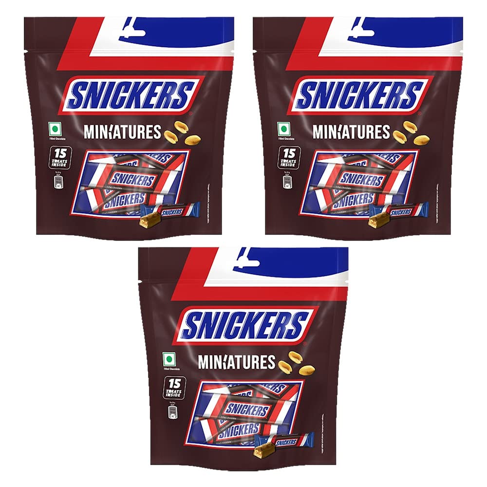 Snickers Chocolate Miniatures, 150g (Pack of 3)