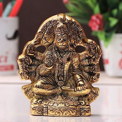 KridayKraft Metal Hanuman ji Statue Showpiece Figurines- Standard, Gold