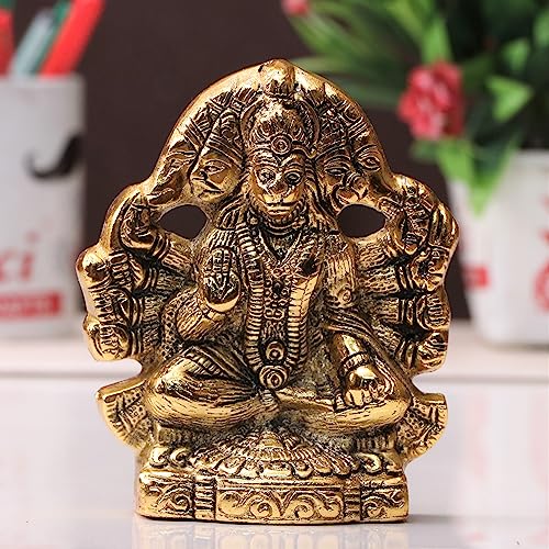 KridayKraft Metal Hanuman ji Statue Showpiece Figurines- Standard, Gold