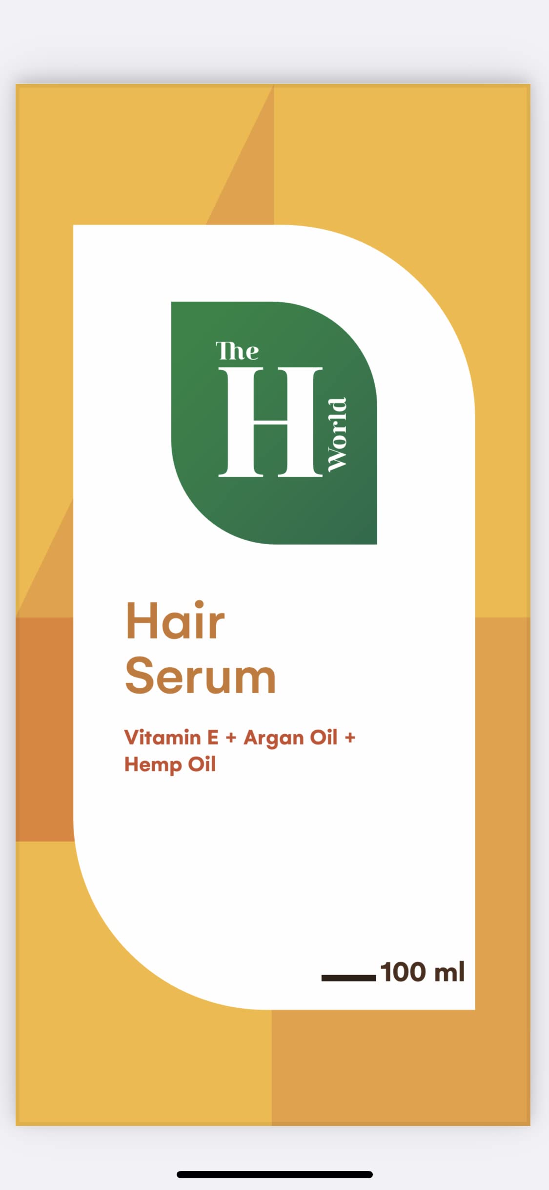 THE H WORLD Hair SERUM For Dry & Frizzy hair| Deep Smoothening with VITAMIN E, ARGAN OIL, HEMP SEED OIL| NATURAL, ORGANIC & VEGAN| 100 ML