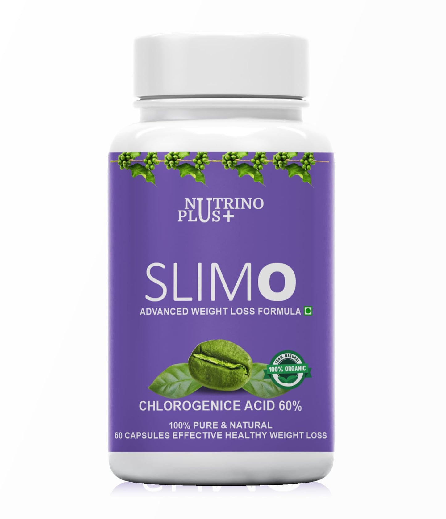 NutrinoPlus Slimo Advanced Weight Loss Formula with Green Coffee Extract 100mg & Garcinia Cambogia Eact 500mg Fat Burner for Men & Women (Pack of, 60)