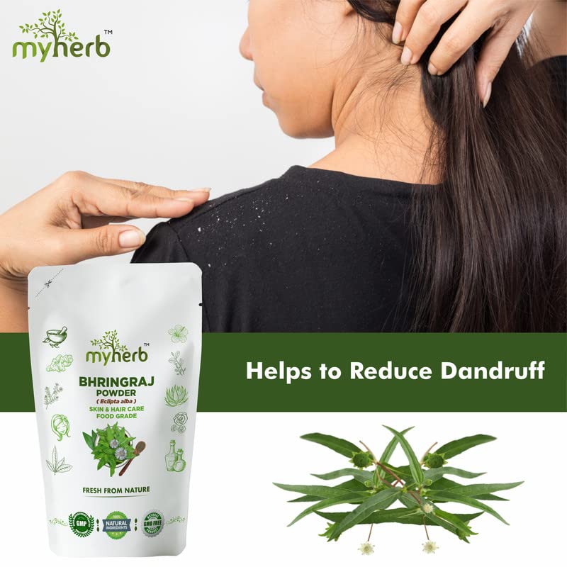 Myherb 100% Natural Organic Bhringraj Powder (Eclipta Alba) | For Men and Women - 227 Gm