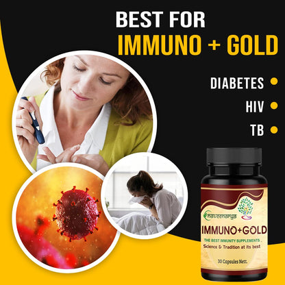 Immuno+ Gold Immunity Booster Capsules | Immunity Booster Supplement For Immunity With Natural Ingreby Ministry of Ayush, Govt. of India - 30 Capsules