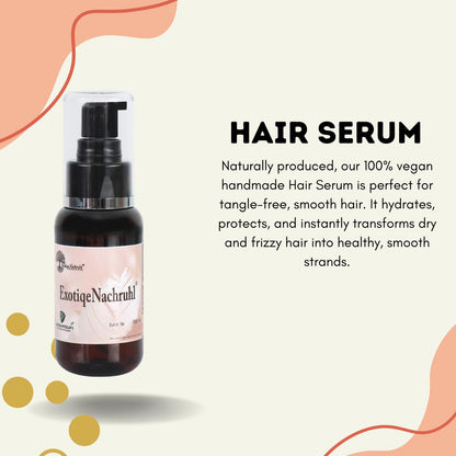 Exotiqe Nachruhl Handmade Hair Serum with Keratin Oil, Emogreen - 50ml | Vegan Formula for Tangle-Fr Hydrated Hair | Enriched with Natural Ingredients