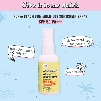 MyGlamm POPxo Beach Bum Ultra-Light Sunscreen Spray SPF 50-50gm