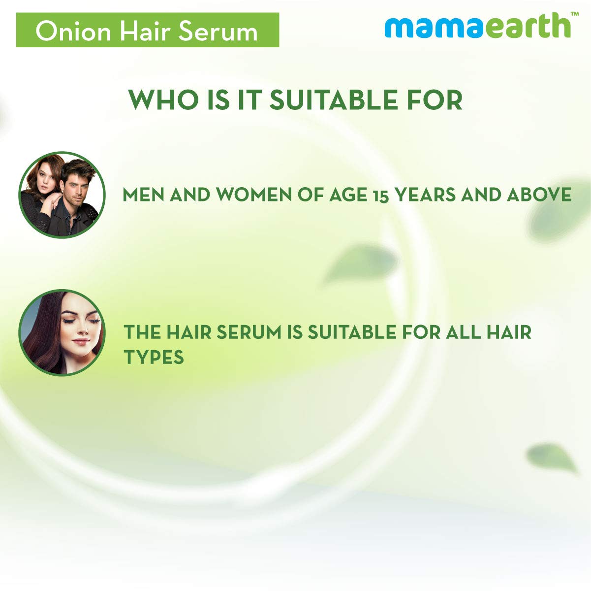 Mamaearth Onion Hair Serum For Silky & Smooth Hair, Tames Frizzy Hair, with Onion & Biotin for Strong, Tangle Free & Frizz-Free Hair - 100 ml