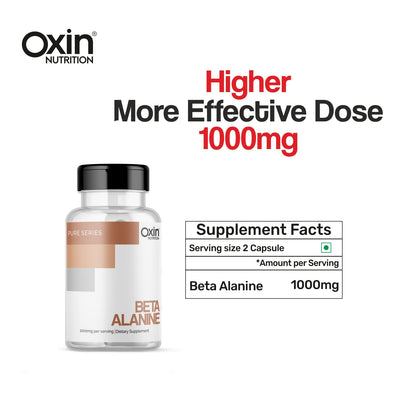 Oxin Nutrition Beta Alanine 1000mg Capsules Pure Series Imported Beta Alanine (120 Capsules)