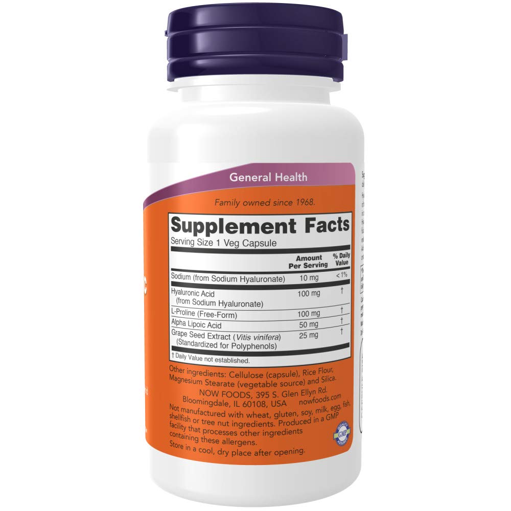 Now Foods Hyaluronic Acid 100Mg - 60 Veg Capsules