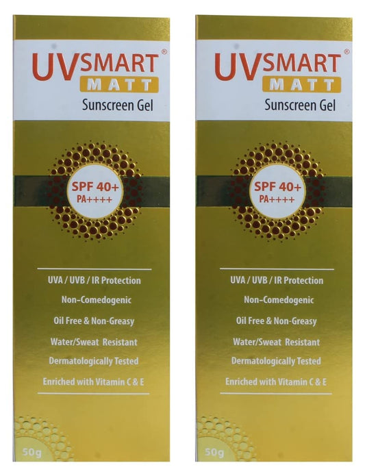 UVSmart Matt Sunscreen Gel SPF 40+ -50gm-Pack of 2