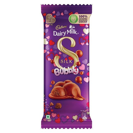 Cadbury Dairy Milk Silk Bubbly Valentine Chocolate Bar, 120 g