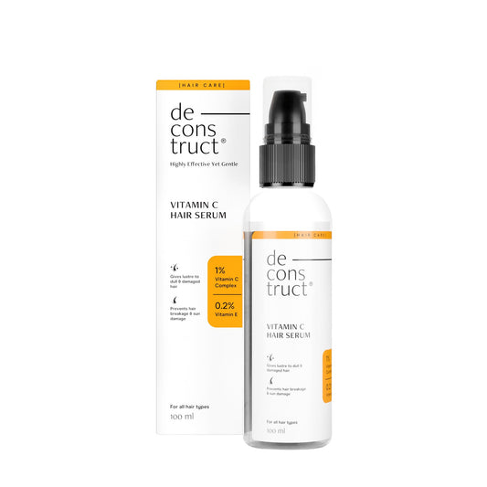 Deconstruct Vitamin C Hair Serum | Contains 1% Vitamin C Complex + 0.2% Vitamin E | Hair serum for S Women & Men | For dull, dry, frizzy hair | 100 ml