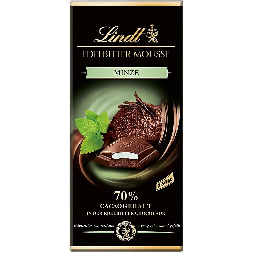 Lindt Edelbitter Mousse Minze Pouch, 150 g