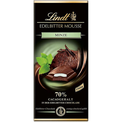 Lindt Edelbitter Mousse Minze Pouch, 150 g