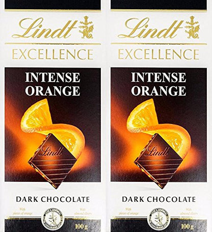 Lindt Excellence Orange Intense Chocolate, 2 X 100 g