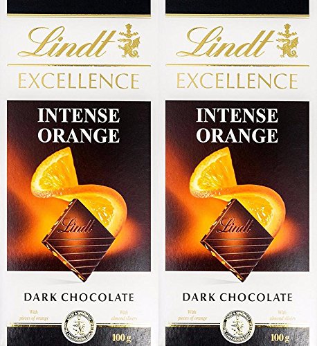 Lindt Excellence Orange Intense Chocolate, 2 X 100 g