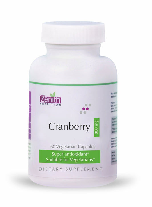 Zenith Nutrition Cranberry 800 mg - 60 Veg Capsules (30 Servings)