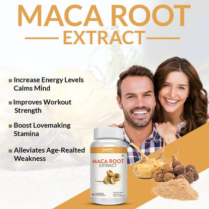 Vokin Biotech Maca Root Extract 800mg For Energy, Strength & Reproductive Health (90 Capsules)