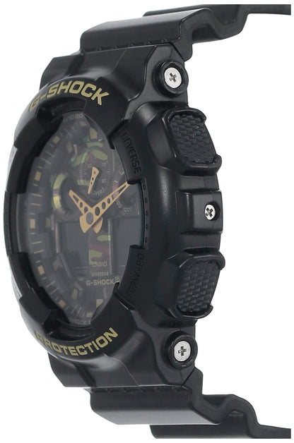 Casio GSHOCK Mens Automatic Watch Analog-Digital Display and Resin Strap GA100CF-1A9, Black