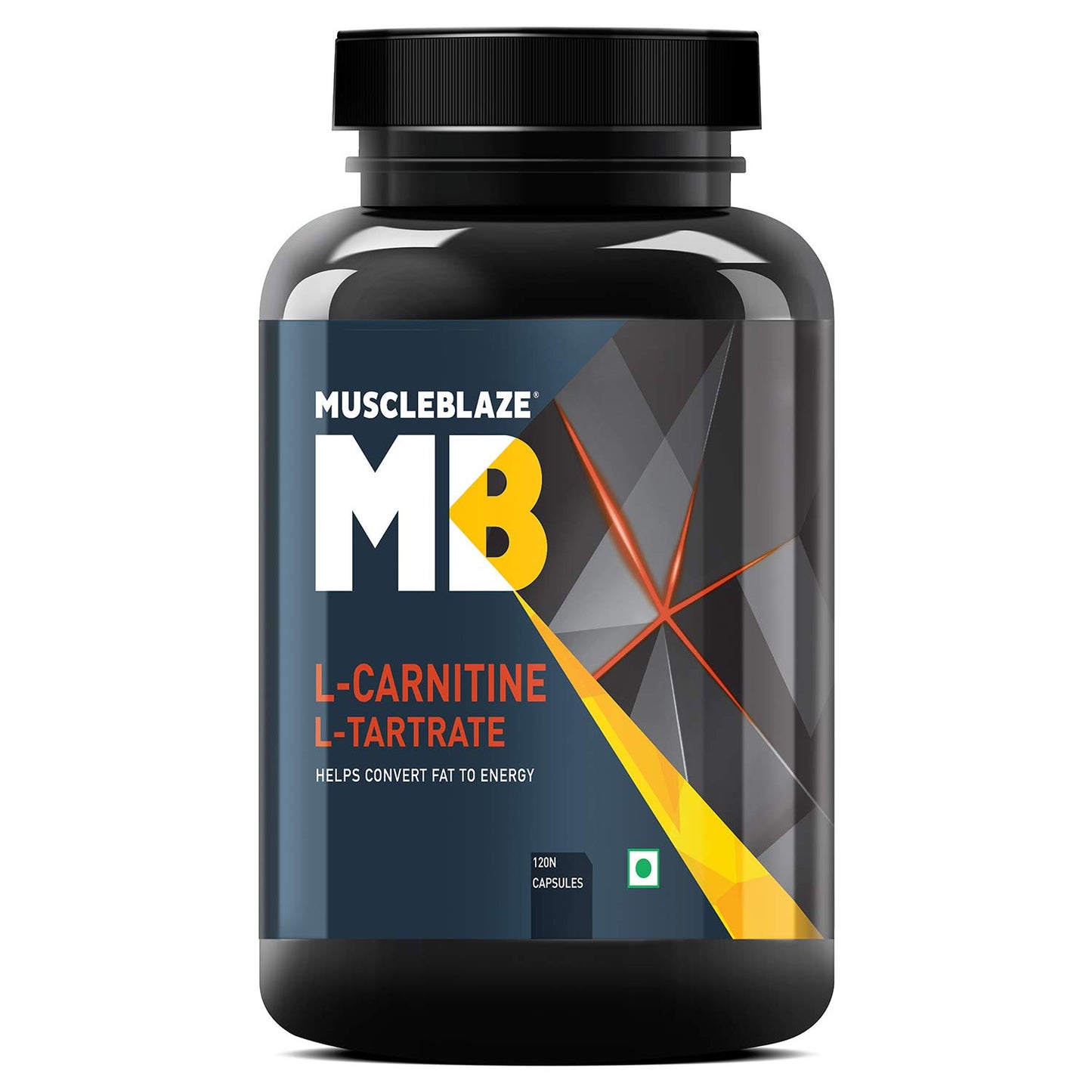 MuscleBlaze L-Carnitine L-Tartrate, 500mg L-Carnitine, Helps Convert Fat into Energy (Unflavoured,Pack of 120 Capsules)