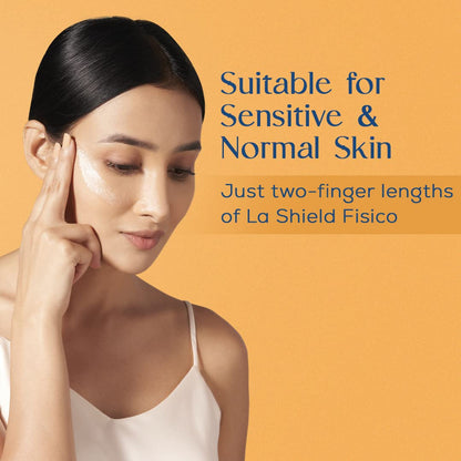 La Shield Fisico Sunscreen Gel with SPF 50 Broad Spectrum Protetion From UVA/UVB, Sun Protection and De Tan (50 Gm)