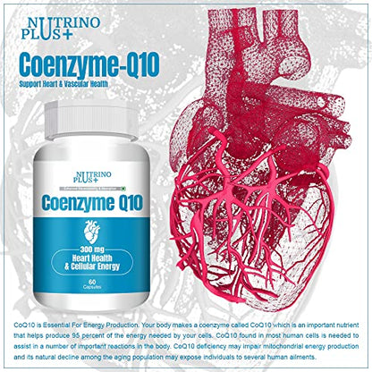 NutrinoPlus Coenzyme Q10 (CoQ10)- 300Mg 60-Capsules (pack of, 60.00)