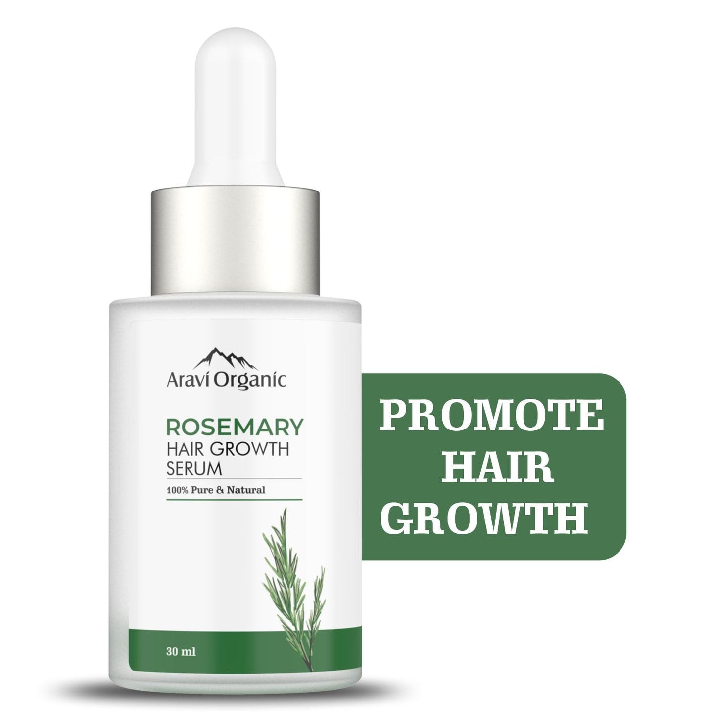 Aravi Organic Rosemary Biotin Hair Growth Serum - Boosts Natural Hair Growth, Strengthens Strands, and Nourishes Scalp