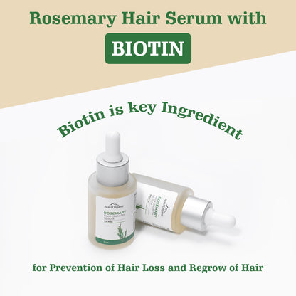 Aravi Organic Rosemary Biotin Hair Growth Serum - Boosts Natural Hair Growth, Strengthens Strands, and Nourishes Scalp