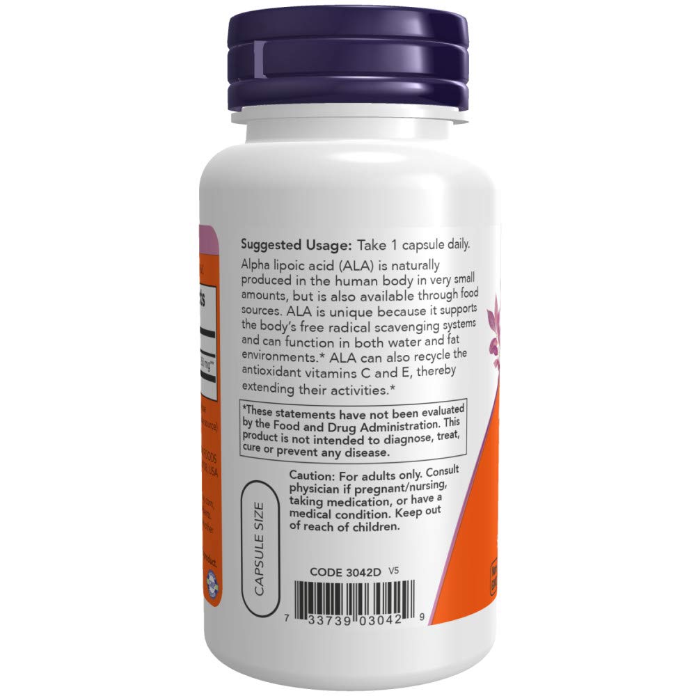 Now Foods Alpha Lipoic Acid, 60 Caps, 250 mg