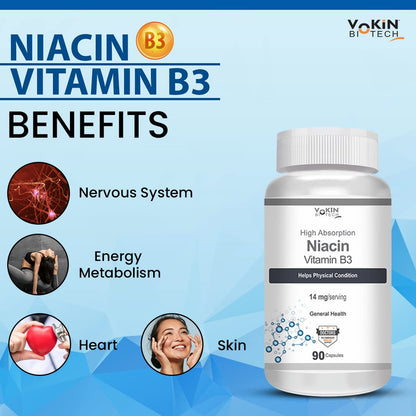 Vokin Biotech Niacin Vitamin B3 90 Veg. Capsules