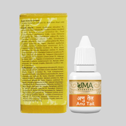 Uma Ayurveda Anu Tail 40ml (Pack of 4) | Nasal Oil for Unblocks Nasal | Anu Tail 100% Organic Natural Pure Drop