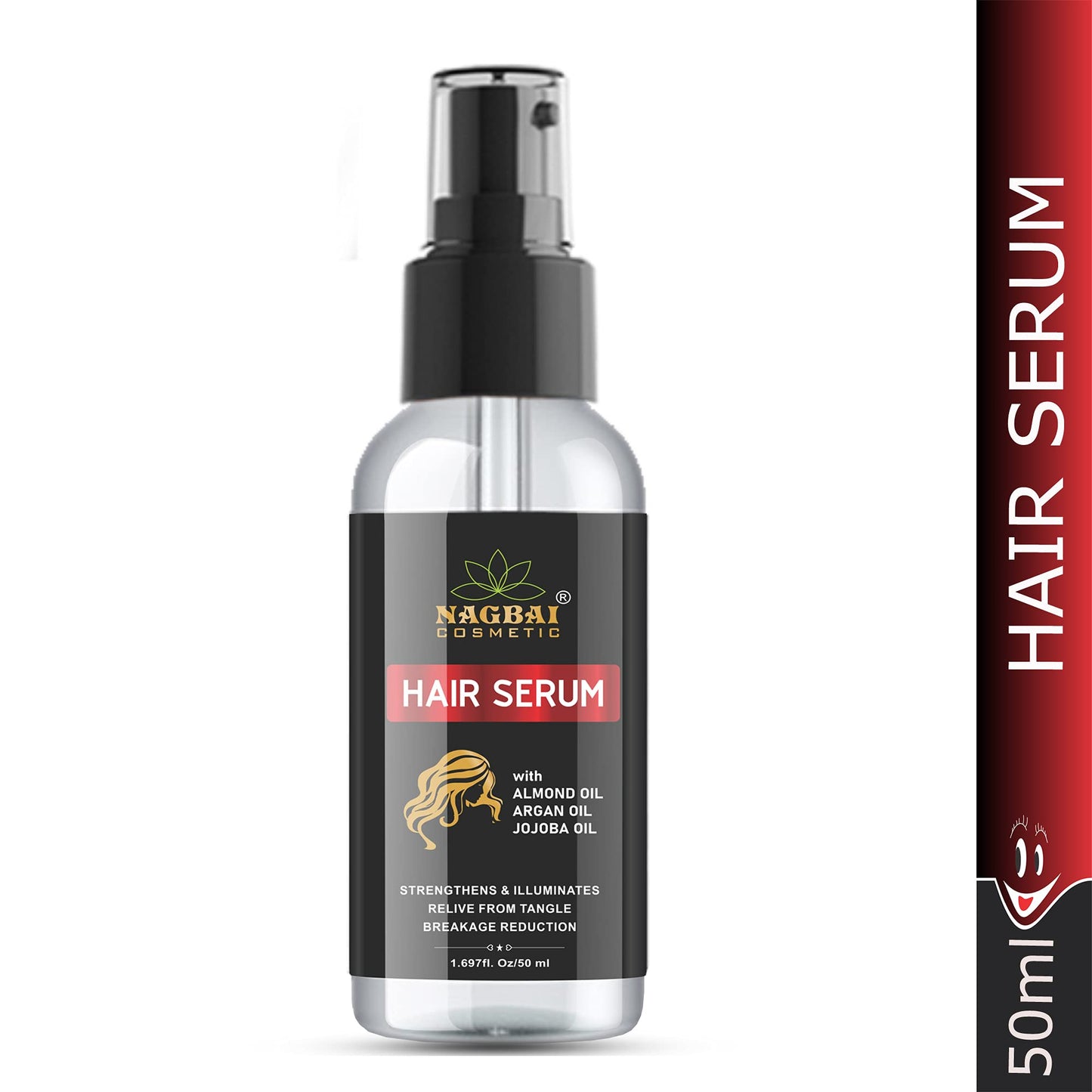 Nagbai Hair Serum for Hairfall Control/Detangles Hair Givs Smooth Soft and shinier Hair(50 ml Bottle)