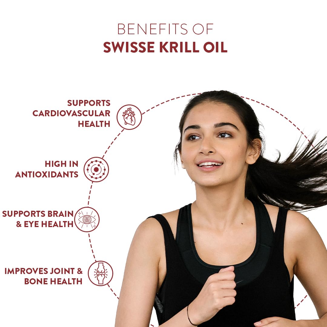 Swisse Antarctic Krill Oil - 1000mg Krill Oil In Each Capsule, Manufactured In Australia - Supports alth with Astaxanthin & Phospholipids (30 Capsule)