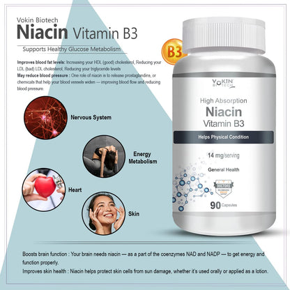 Vokin Biotech Niacin Vitamin B3 90 Veg. Capsules