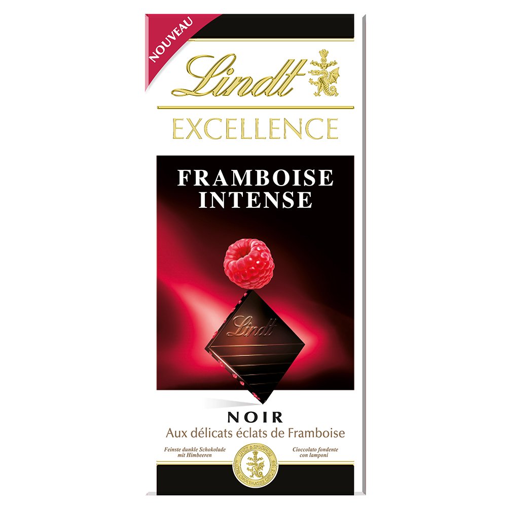 Lindt Excellence Raspberry Intense Chocolate Bar, 100 g