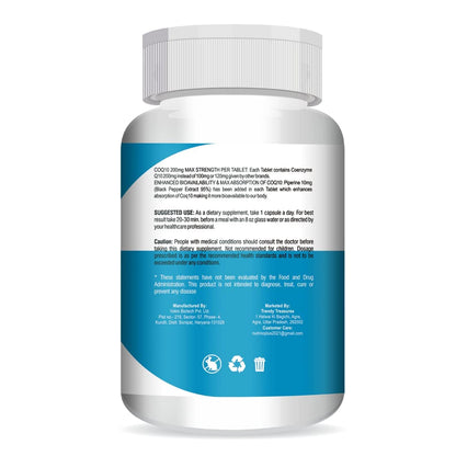 NutrinoPlus Coenzyme Q-10 Rich in Antioxidant, Promotes Heart Health & Boosts Energy 300Mg 60-Capsules