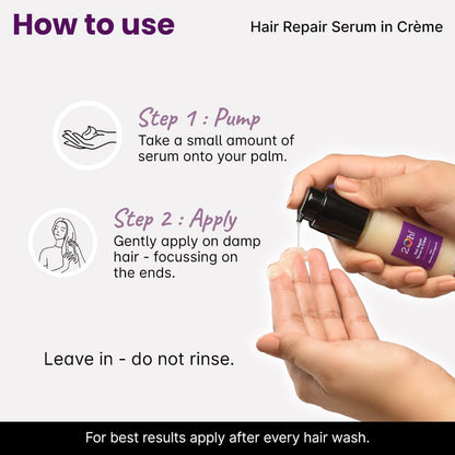 2.Oh! Hair Repair Serum In Crème - Italian Quality Hair Serum for Dry, Damaged hair. Anti frizz seru and Argan Oil. Lightweight, Residue-Free Formula.