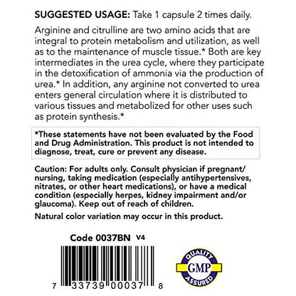 Now Foods Arginine and Citrulline Veg Capsules - 120 Veg Capsules