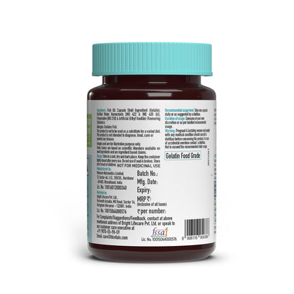 HealthKart HK Vitals Skin Radiance Collagen Powder (Orange, 100 g), Collagen Supplements for Women &00mg (180mg EPA & 120mg DHA), 30 Fish Oil Capsules
