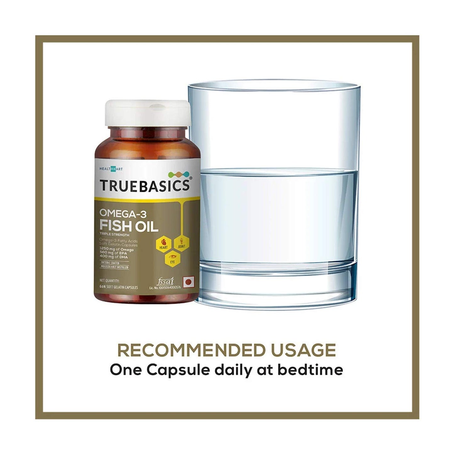 TrueBasics Fish Oil + Ashwagandha, 60 Capsule(s)/Pack