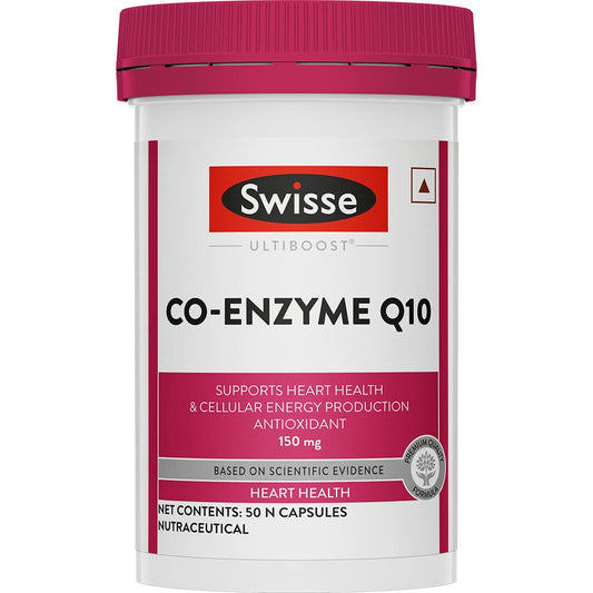 Swisse Coenzyme Q10, 150mg CoQ10 Supplement - Highest Strength CoQ10 In Single Capsule (Manufacturedorption for Heart & Energy Metabolism - 50 Tablets