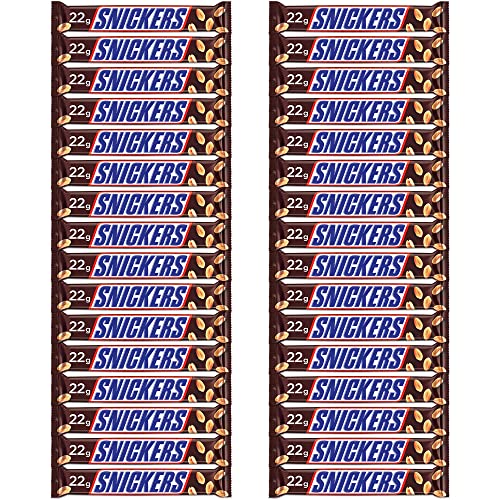 Snickers Peanut Filled Chocolates - 22g Bar (Pack of 32)