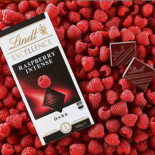 Lindt Excellence Raspberry Intense Dark Chocolate, 2 x 100 g