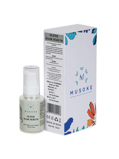 Musoke Sleek Hair Serum- Natural Hair Serum For Frizz-Free Hairs With Natural Oils | Protection And ry,Flyaway & Frizzy Hair| Extraordinary Oil| 30Ml.