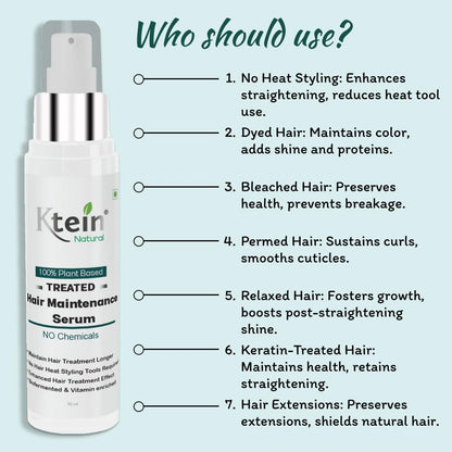 Ktein 100% Plant Based Treated Hair Maintenance Serum