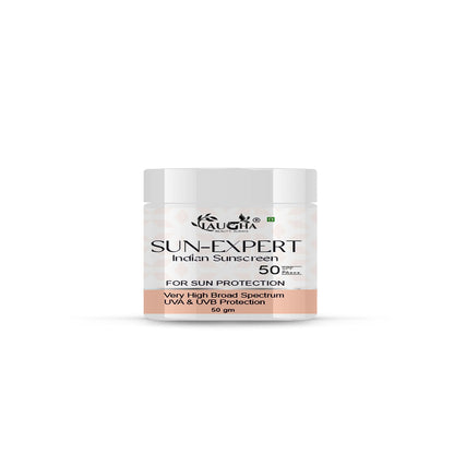 Laugha Daily Glow Sun Expert Indian Sunscreen Formula Even Toned & Glowing Skin, No White Cast, WateProtection, Better Vitamin D (Pack Of 1 jar 50 gm)