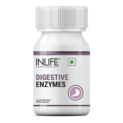 INLIFE Digestive Enzymes Supplement for Digestive Support - 60 Vegetarian Capsules (Pack of 2, 120)