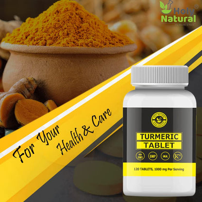 Holy Natural Turmeric Tablet – 120 Tablet (Dietary Supplement, 1000 mg Per Serving.)