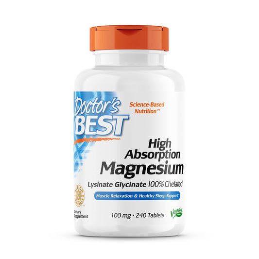 Doctor's Best, High Absorption Magnesium, 100% Chelated, 240 Tablets