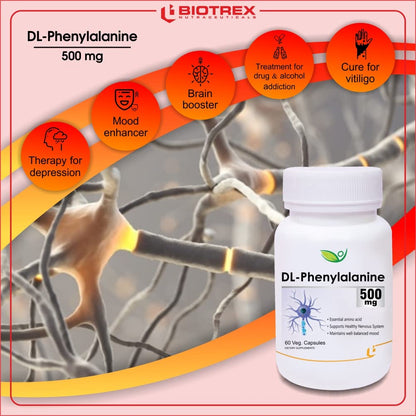 Biotrex Nutraceuticals DL-Phenylalanine 500mg - 60 Veg Capsules